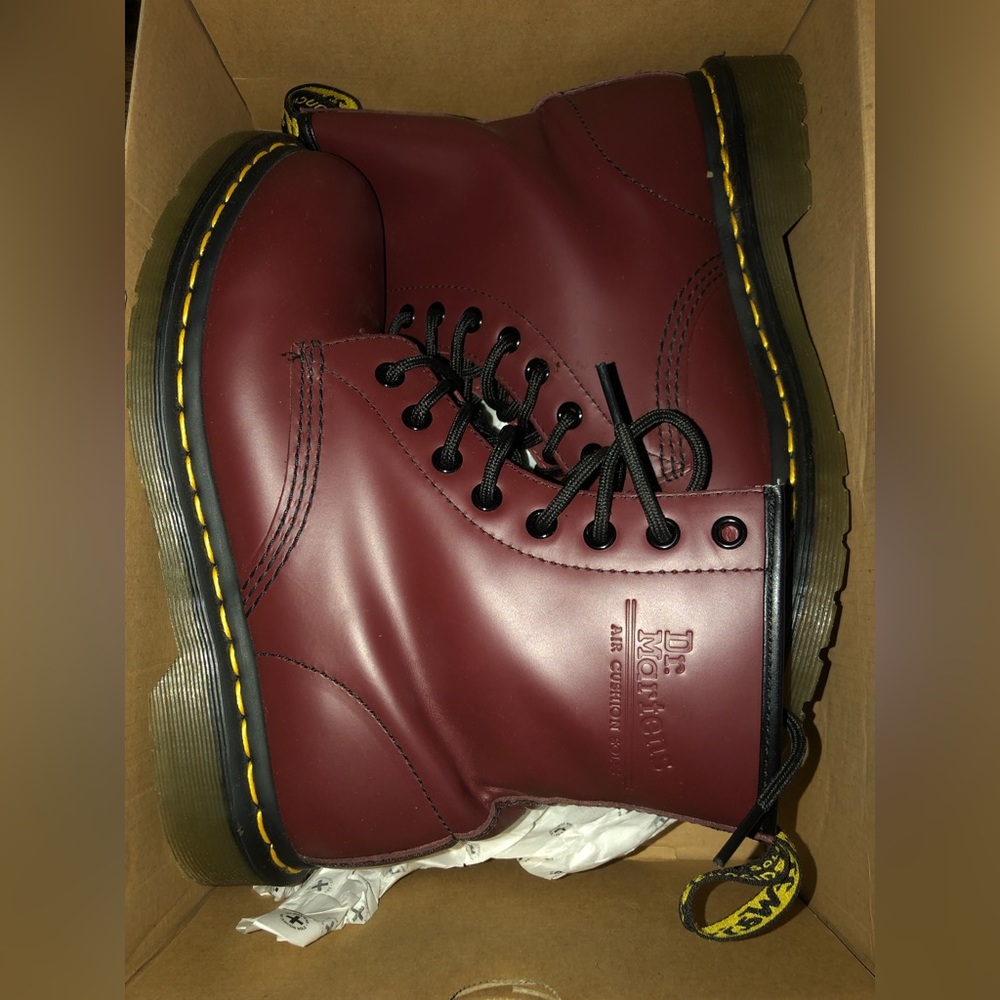 Doc Martens red leather boots worn once